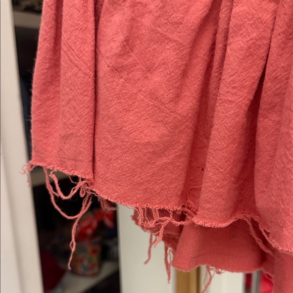 Free People Claudette Ruffled Coral Tank Top with Smocked Bodice - Picture 6 of 10